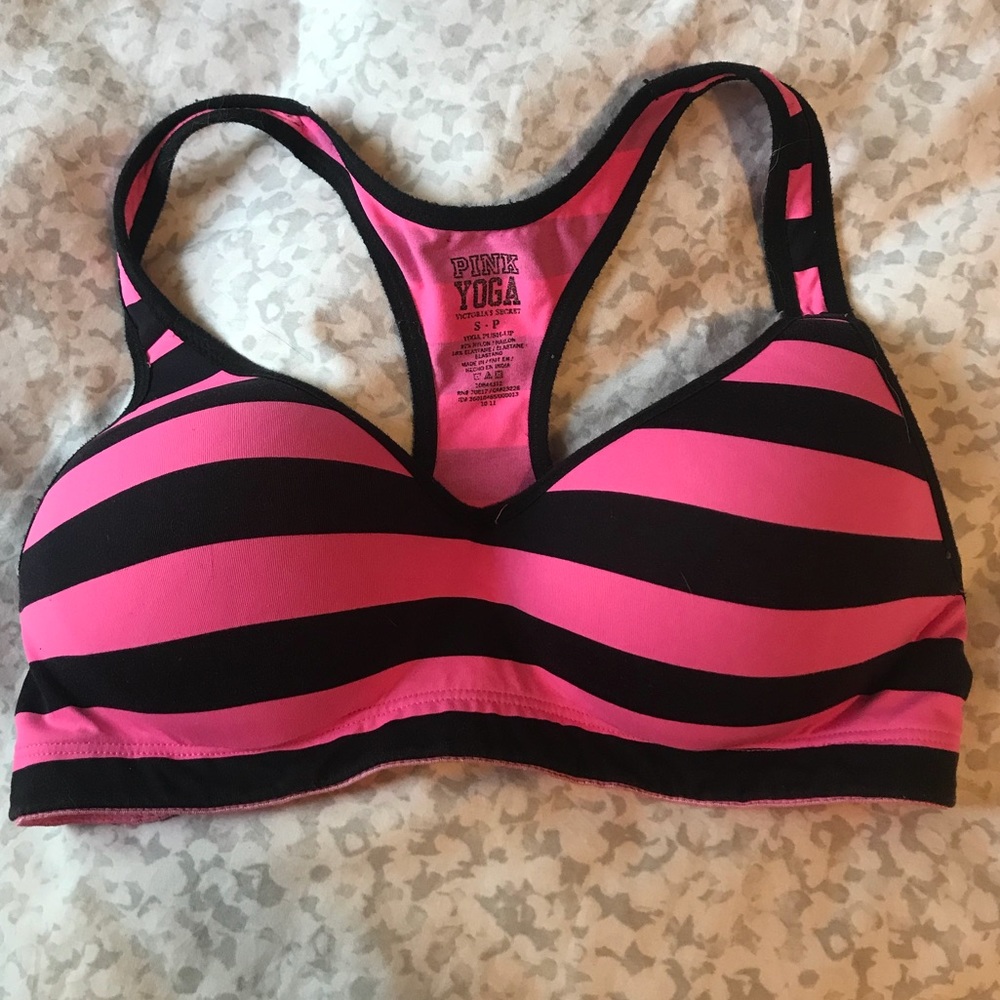 Pink Yoga Push-up Sports Bra